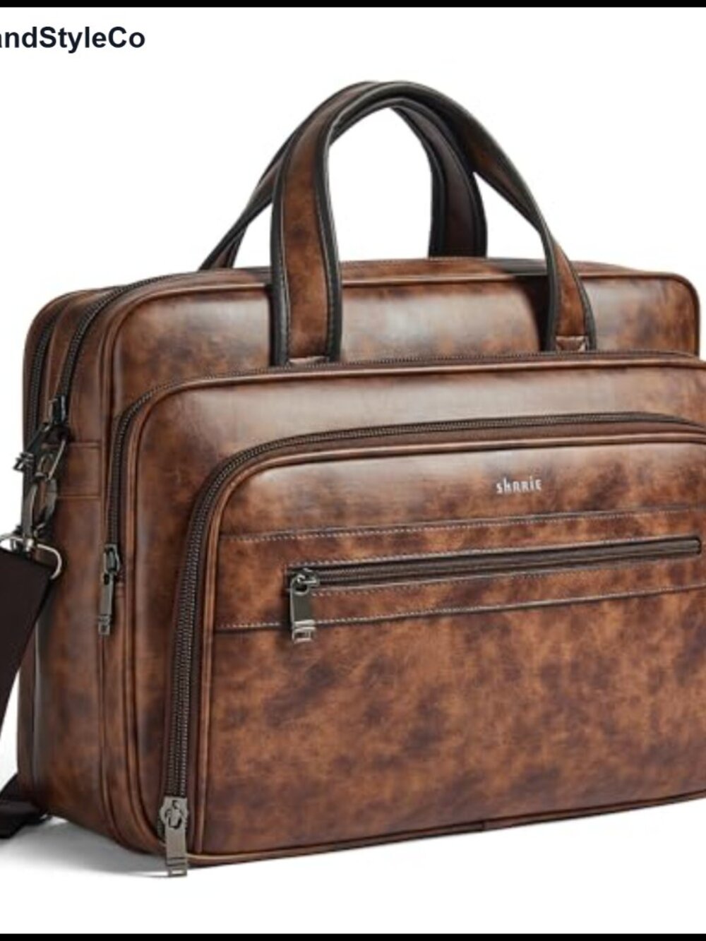 17 Inch Vegan Leather Laptop Messenger Bag Briefcase Crossbody Unisex